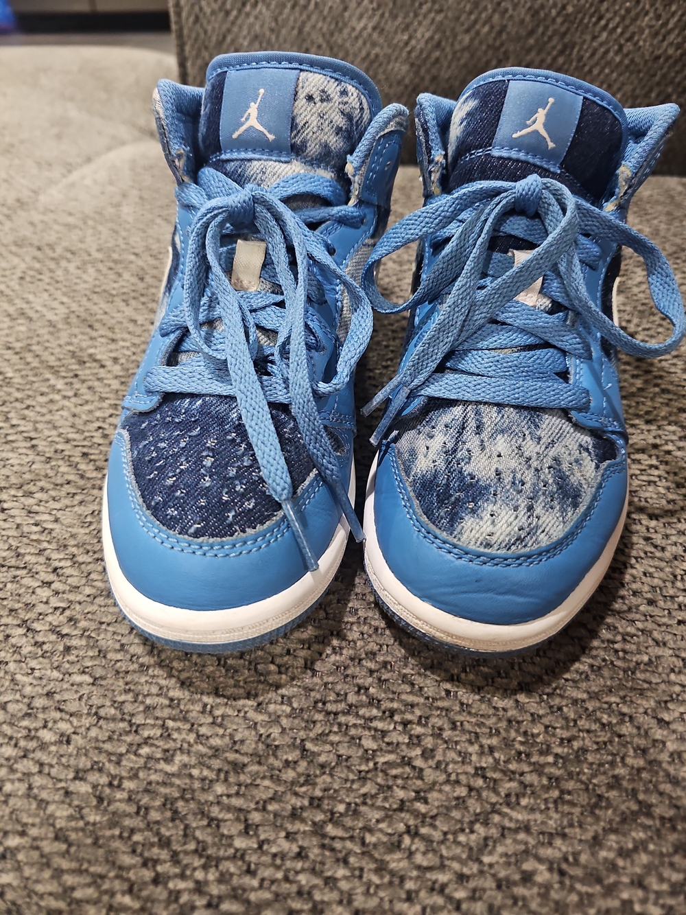 Jordan Kids' Blue Patchwork High-Top Sneakers